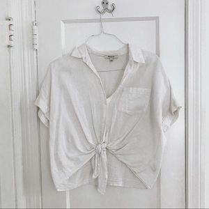 Madewell Button Down Tie Front Top